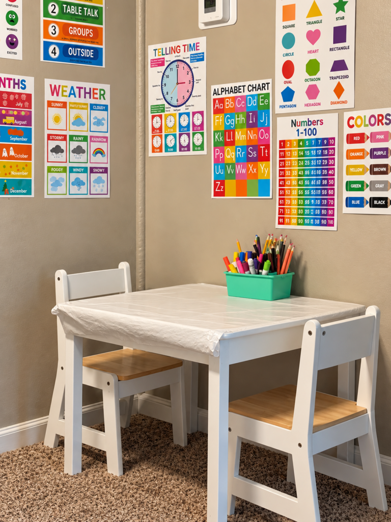 homeschool learning area of a work-from-home mom